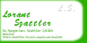 lorant szattler business card